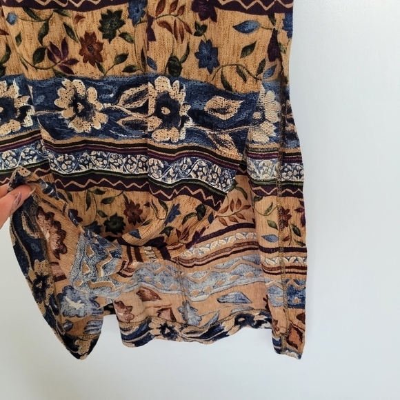 Vtg John Roberts 90s‎ Florla Multicolored Maxi Dress Size 8 Beaded - Picture 8 of 12